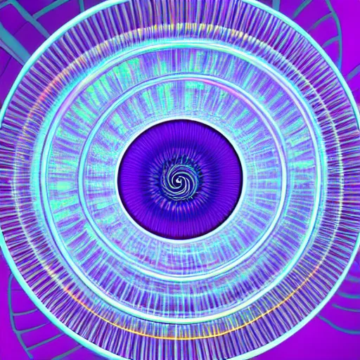 Prompt: a computer generated image of a spiral design, a raytraced image by elizabeth murray, behance, generative art, fractalism, biomorphic, zbrush