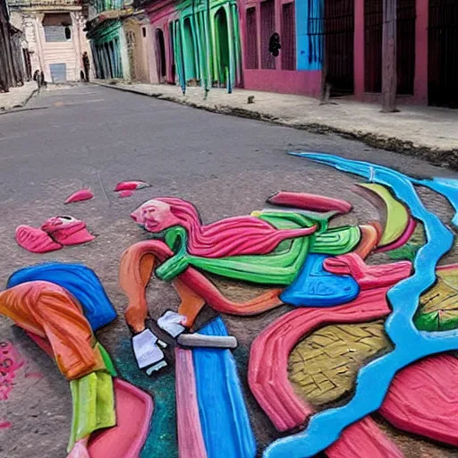 Image similar to stunning Plasticine art street of Havana