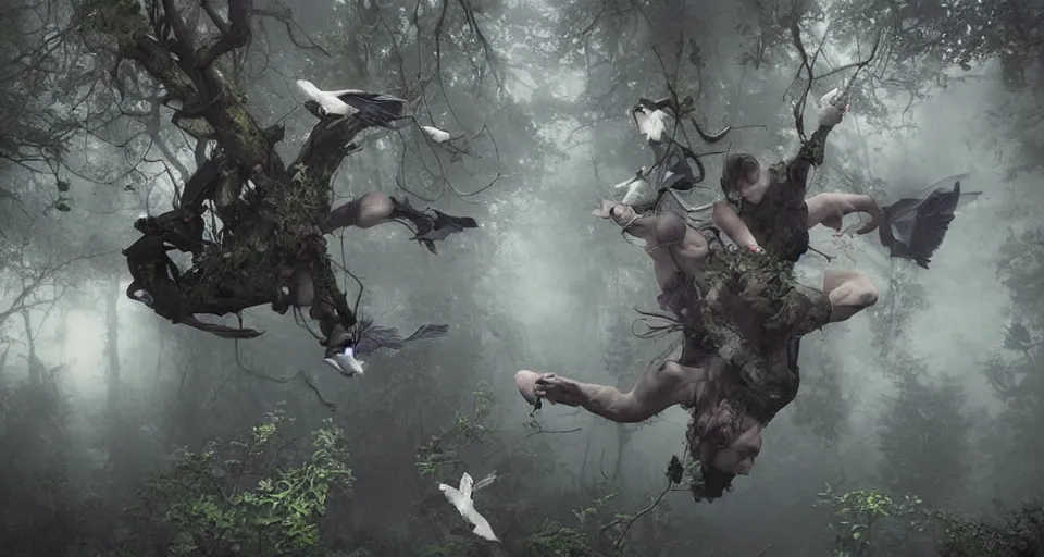 Image similar to Enchanted and magic forest, by Jeremy Geddes