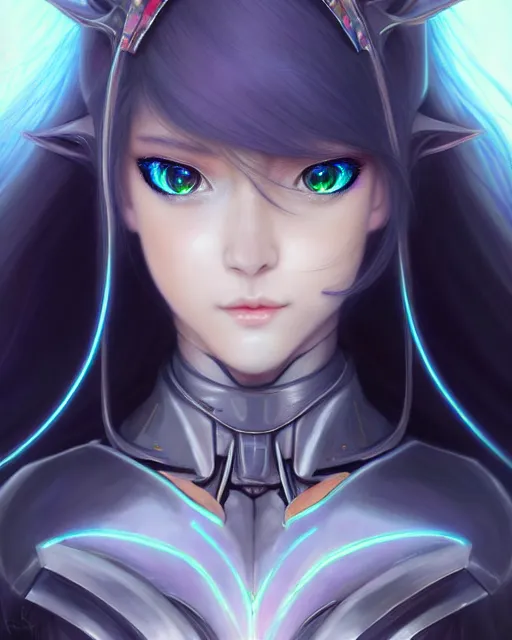 Prompt: art championship winner trending on artstation portrait of a goddess elven mecha warrior princess, portrait Anime as Flash girl cute-fine-face, pretty face, realistic shaded Perfect face, fine details. Anime. realistic shaded lighting by katsuhiro otomo ghost-in-the-shell, magali villeneuve, artgerm, rutkowski, WLOP Jeremy Lipkin and Giuseppe Dangelico Pino and Michael Garmash and Rob Rey head and shoulders, blue hair, matte print, pastel pink neon, cinematic highlights, lighting, digital art, cute freckles, digital painting, fan art, elegant, pixiv, by Ilya Kuvshinov, daily deviation, IAMAG, illustration collection aaaa updated watched premiere edition commission ✨✨✨ whilst watching fabulous artwork \ exactly your latest completed artwork discusses upon featured announces recommend achievement