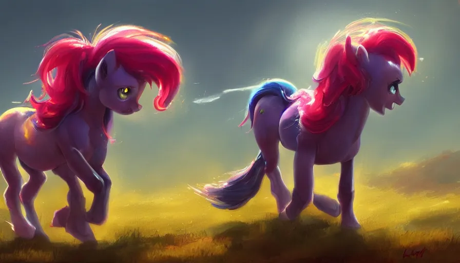 Prompt: a beautiful painting of my little pony, ray traced lighting by kalin popov and greg rutkowski