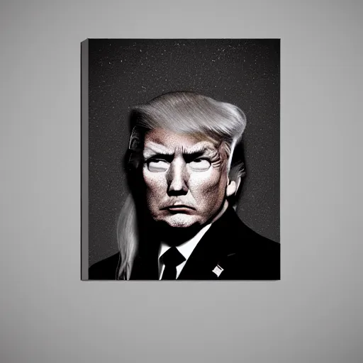 Prompt: hyperrealistic!! Donald Trump black metal portrait, 8K, Cinematic lights