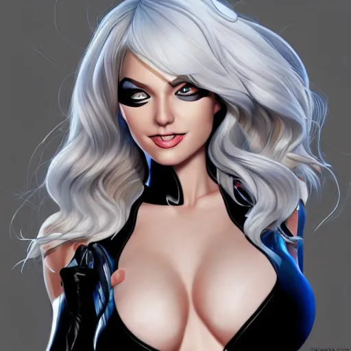 Prompt: felicia hardy as black cat, by artgerm, trending on artstation, high resolution, 4 k, highly detailed