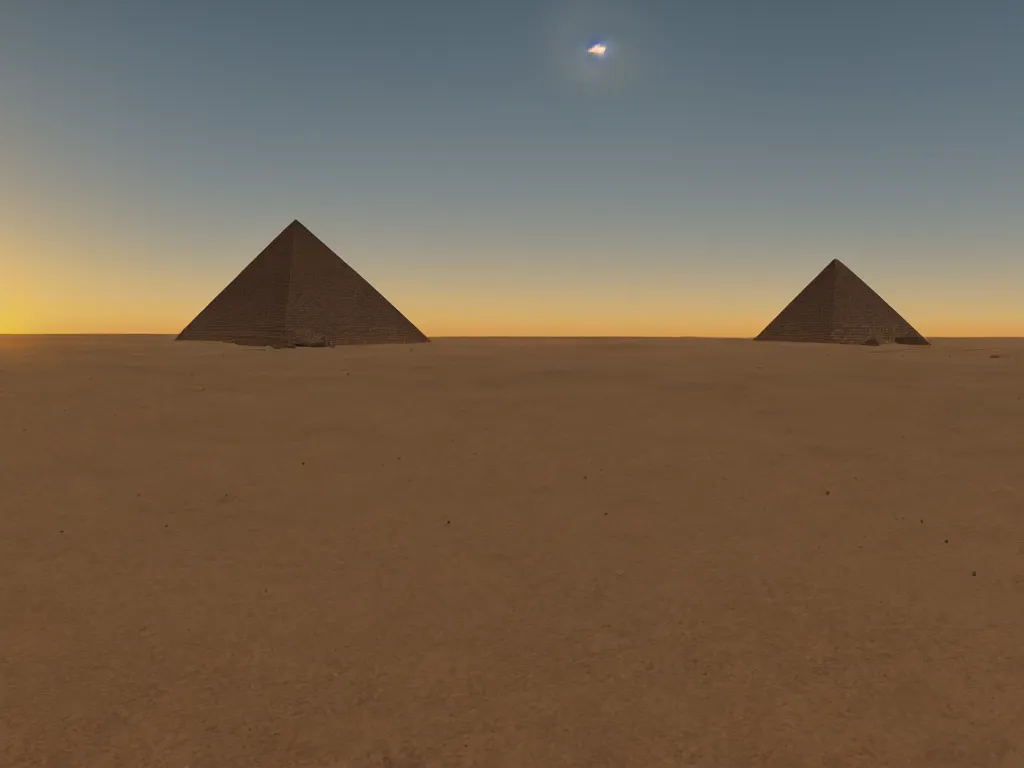 Prompt: the bent pyramid at sunset, cinematic, dramatic lighting, ubisoft style, unreal engine 5