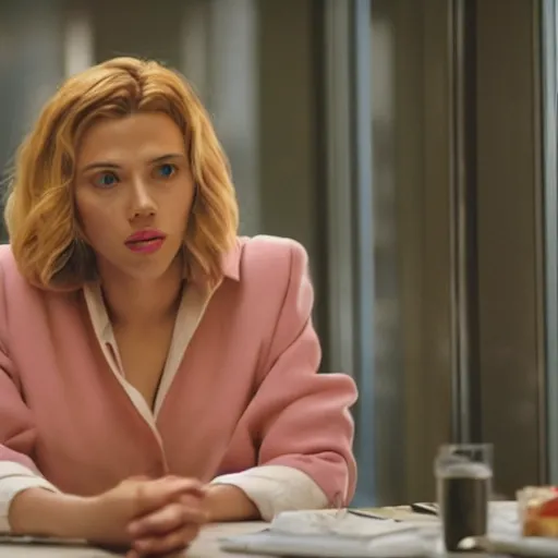 Prompt: intimate movie still of scarlett johansson in lost in translation