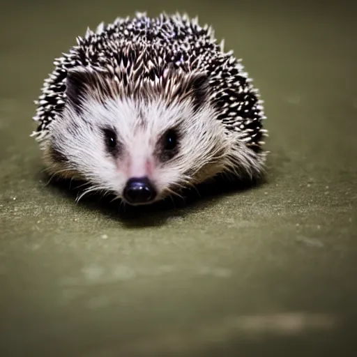 Prompt: a cue hedgehog, Sigma 50mm f/1.4