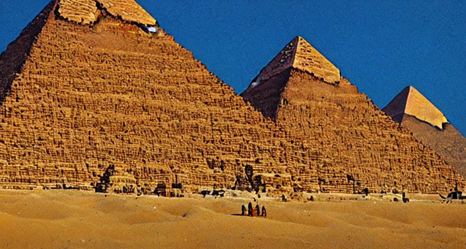 Prompt: the pyramids of Giza by Jean Giraud, Moebius