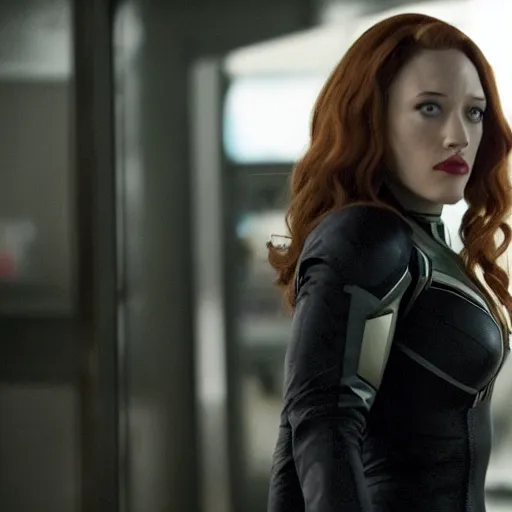 Image similar to a still of kat dennings as black widow in iron man 2 ( 2 0 1 0 )