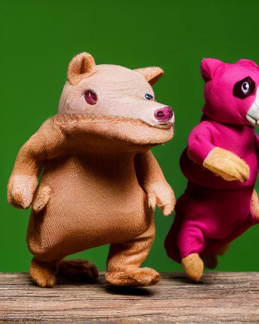 Image similar to photo shoot of Speedy Gonzalez and his cousin Slowpoke Gonzalez in the style of Annie Leibovitz, photorealistic