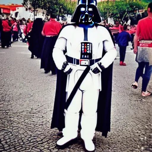 Prompt: “darth vader in San Fermines”