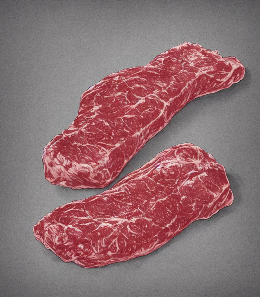 Image similar to kid drawing of rib meat, realistic