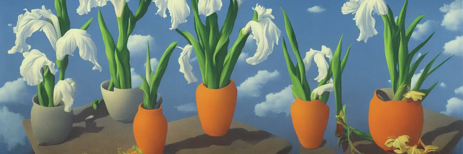 Image similar to iris flower painting magritte