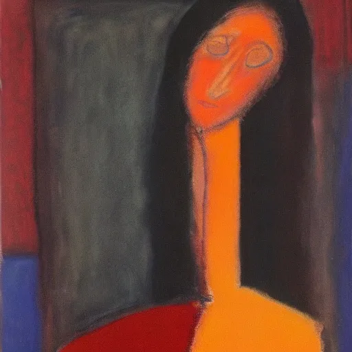 Image similar to portrait of a beautiful woman by rothko