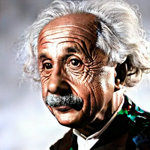 Prompt: Albert Einstein in a scene from Star Trek the original series