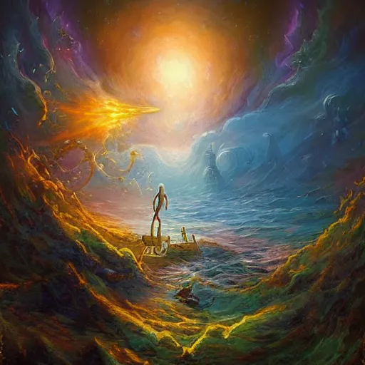 Image similar to a mind forever voyaging, fantasy, sea, cosmos, eternity, tony sart