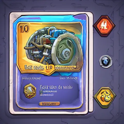 Image similar to car engine concept, comic card style, Hearthstone card, lowpoly