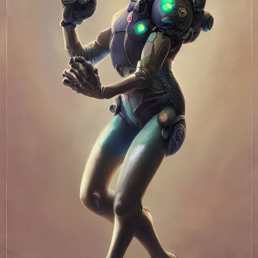 Image similar to full body portrait of samus aran illustrated by tom bagshaw and peter mohrbacher, hyper detailed, intricate, complex, 8 k, trending on cg society, crisp