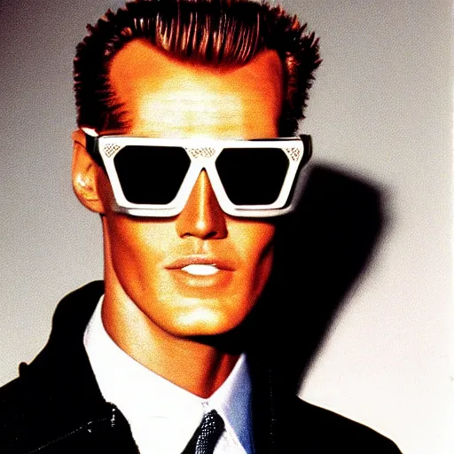 Prompt: max headroom wearing sunglasses