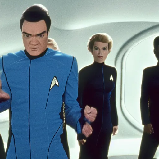 Image similar to a still from quentin tarantino's star trek movie 4 k high resolution image film still