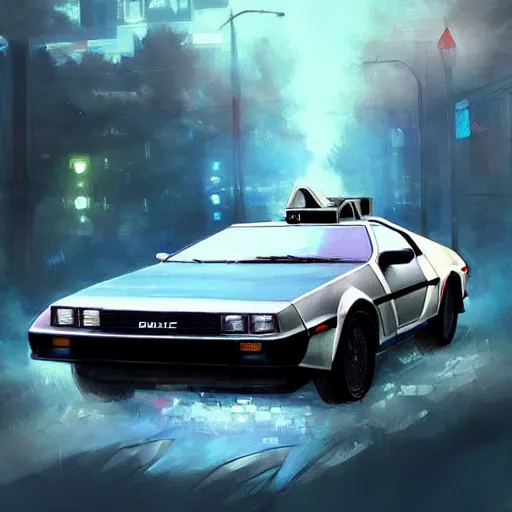 Prompt: delorean covered with pokemons painted with greg rutkowski style, trending on artstation