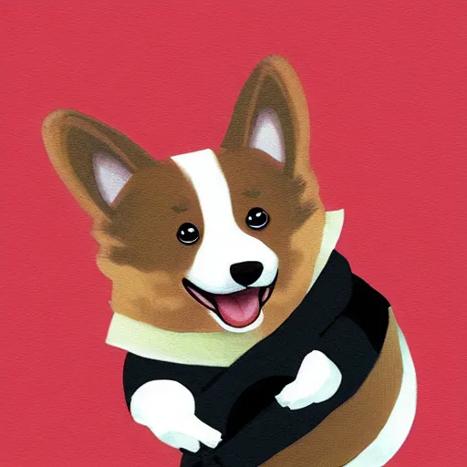 Prompt: A corgi doing karate, digital art, art by Lynn Chen