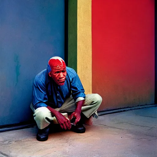 Image similar to uhd photorealisitc candid photo of the kool - aid guy. photo by annie leibowitz and steve mccurry