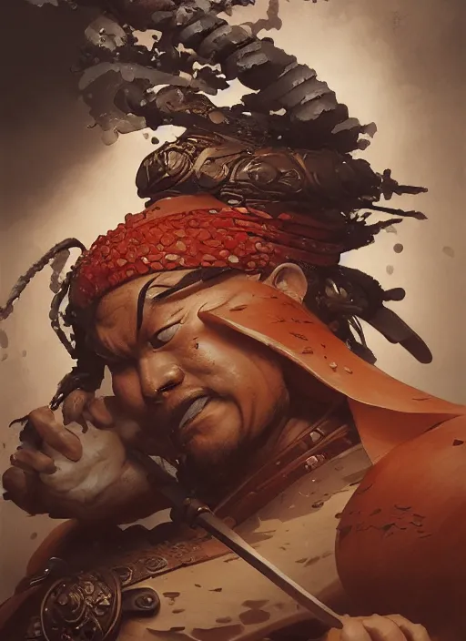 Image similar to samurai with the head of a koi, subsurface scattering, by jesper ejsing, justin gerard, tomasz alen kopera, cgsociety and fenghua zhong, highly detailed, rim light, cinematic lighting, illustration, art, octane render, very coherent, cinematic, hyper realism, high detail, octane render, 8 k