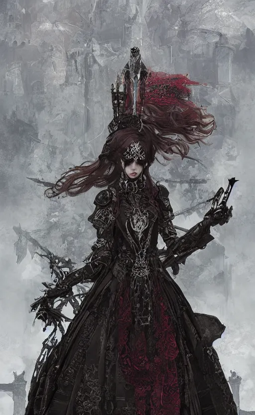 Prompt: imperial princess knight ( ( ( gothic ) ) ) girl. intricate, centered, amazing composition, by ruan jia, marc simonetti, by robert hubert, by zhang kechun, illustration