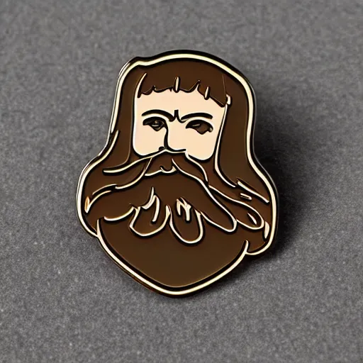 Prompt: gimli enamel pin