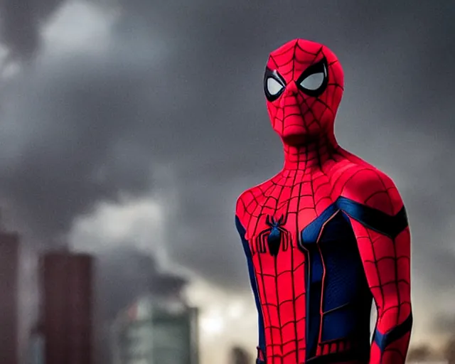 Image similar to photograph of spider - man on a movie set