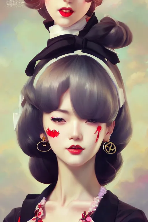 Image similar to a pin up and beautiful fashion charming dreamlke japan girl with lv jewelry, character art, art by artgerm lau and wlop and and ilya kuvshinov and john singer sargent, hyperdetailed, 8 k realistic, symmetrical, frostbite 3 engine, cryengine, dof, trending on artstation, digital art