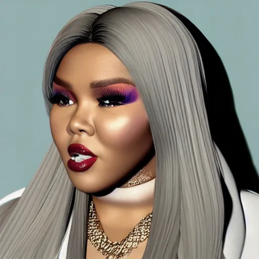 Image similar to highly detailed 3d render of lil Kim rapping, 8k