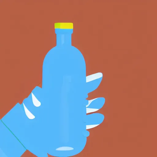 Image similar to an animated hand holding a bottle of water