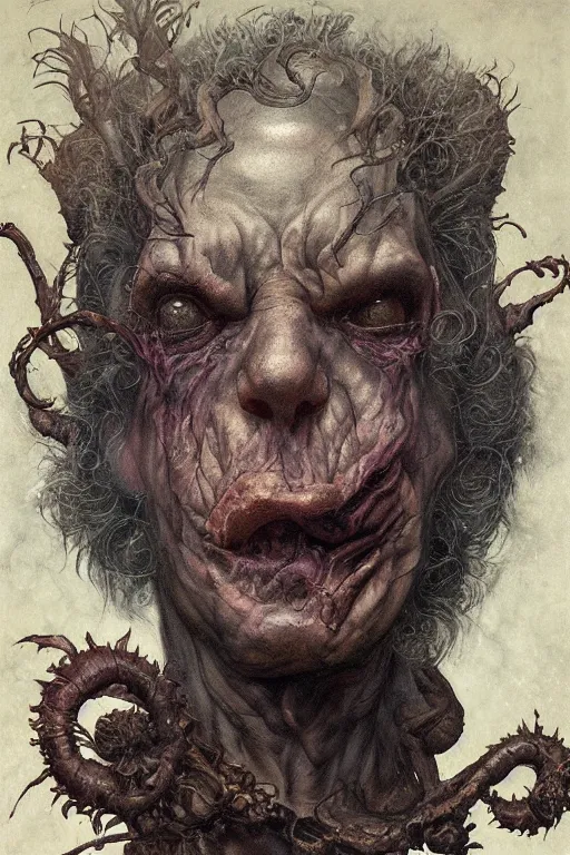 Image similar to portrait of dr octavius in the style of wayne barlowe, gustav moreau, peter mohrbacher, bussiere, roberto ferri, santiago caruso, luis ricardo falero, austin osman spare