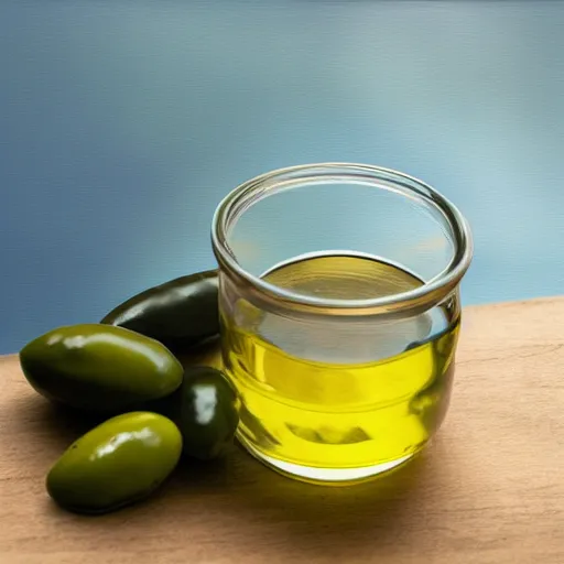 Image similar to photograph of olive oil and water, abstract, hyperrealistic