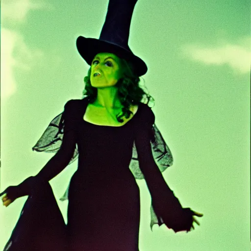 Image similar to wicked witch of the west, color film,