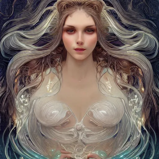 Prompt: a photograpic portrait of a anthropomorphic bioluminescent water wave wearing white clothes, fantasy, intricate, elegant, highly detailed, digital painting, artstation, concept art, smooth, sharp focus, illustration, art by artgerm and h r giger and alphonse mucha