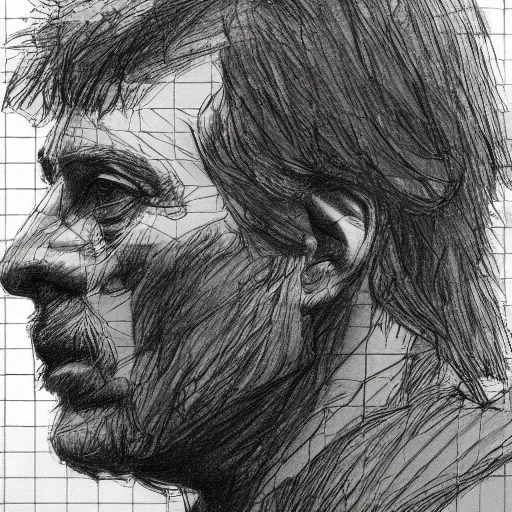 Image similar to a realistic yet scraggly portrait sketch of the side profile of a stern and sophisticated young david gilmour, trending on artstation, intricate details, in the style of frank auerbach, in the style of sergio aragones, in the style of martin ansin, in the style of david aja, in the style of mattias adolfsson