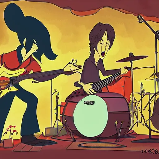 Prompt: rats playing in a rock band inspired by the beatles, wholesome, ghibli and disney animation, sharp, art by ken anderson and mel shaw, dramatic lighting, brown palette, high detail