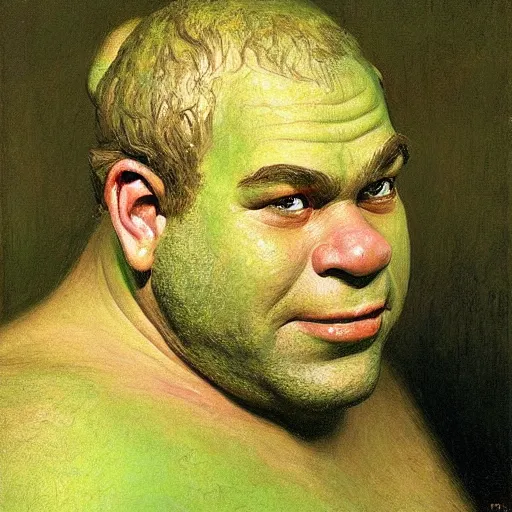 Image similar to portrait of shrek by ilya repin