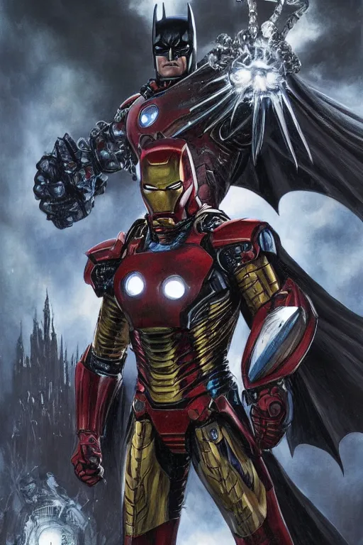 full body concept art of Batman wearing iron man armor | Stable Diffusion |  OpenArt