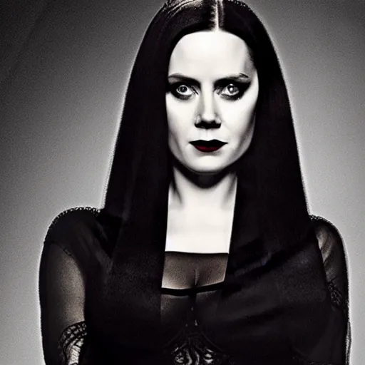 Prompt: amy adams as morticia addams