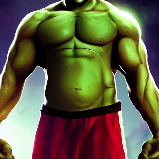 Prompt: if Shaq O'Neil was the hulk, cinematic, epic, cool, photo realistic, 4k, high detail