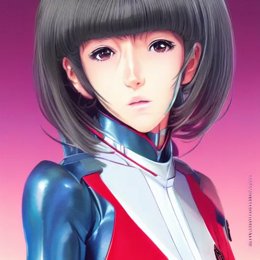 Prompt: An anime portrait of beautiful girl still from Robotech 1985 by Stanley Artgerm Lau ,WLOP, Ilya Kuvshinov ,James Jean, Andrei Riabovitchev , symmetrical