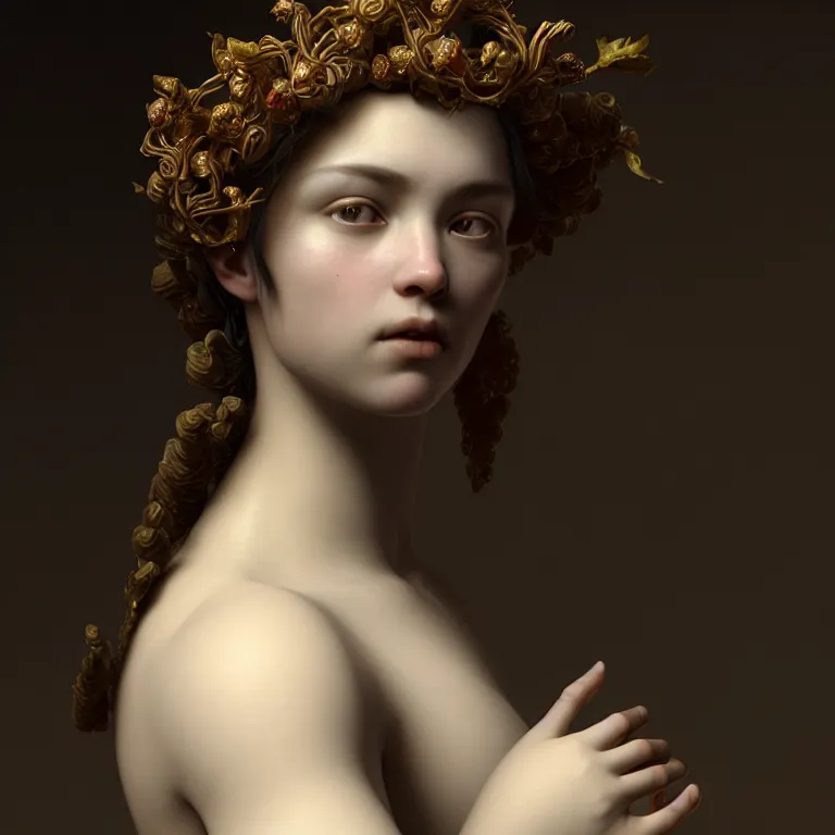 Image similar to princess of vines with a clear skin by roberto ferri, ornate 8 k gorgeous intricate detailed octane render