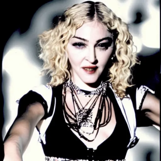 Image similar to madonna ( 2 0 0 5 ). confessions on a dancefloor. hung up music video.