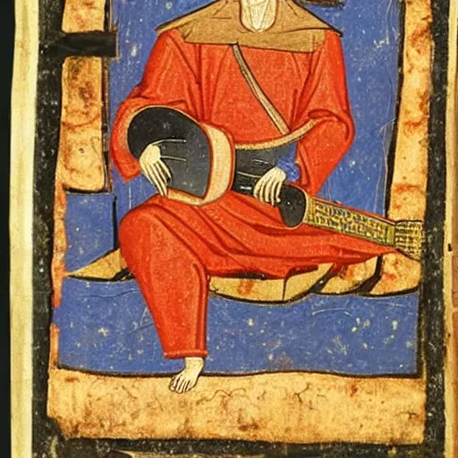 Prompt: medieval manuscript art of baby elvis presley