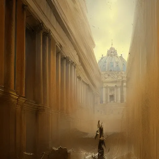 Image similar to Paint the Secrets inside the Vatican,Greg rutkowski, Trending artstation, cinematográfica, digital Art