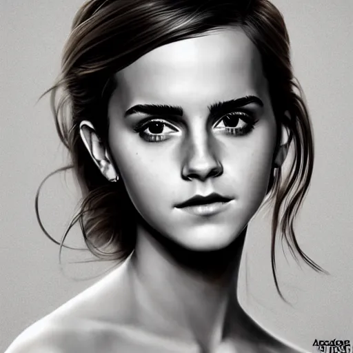 Prompt: art artgerm emma watson seductive tasteful, elegant