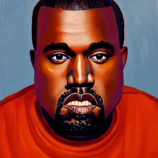 Prompt: Official Portrait of United States President Kanye West, Oil on Canvas